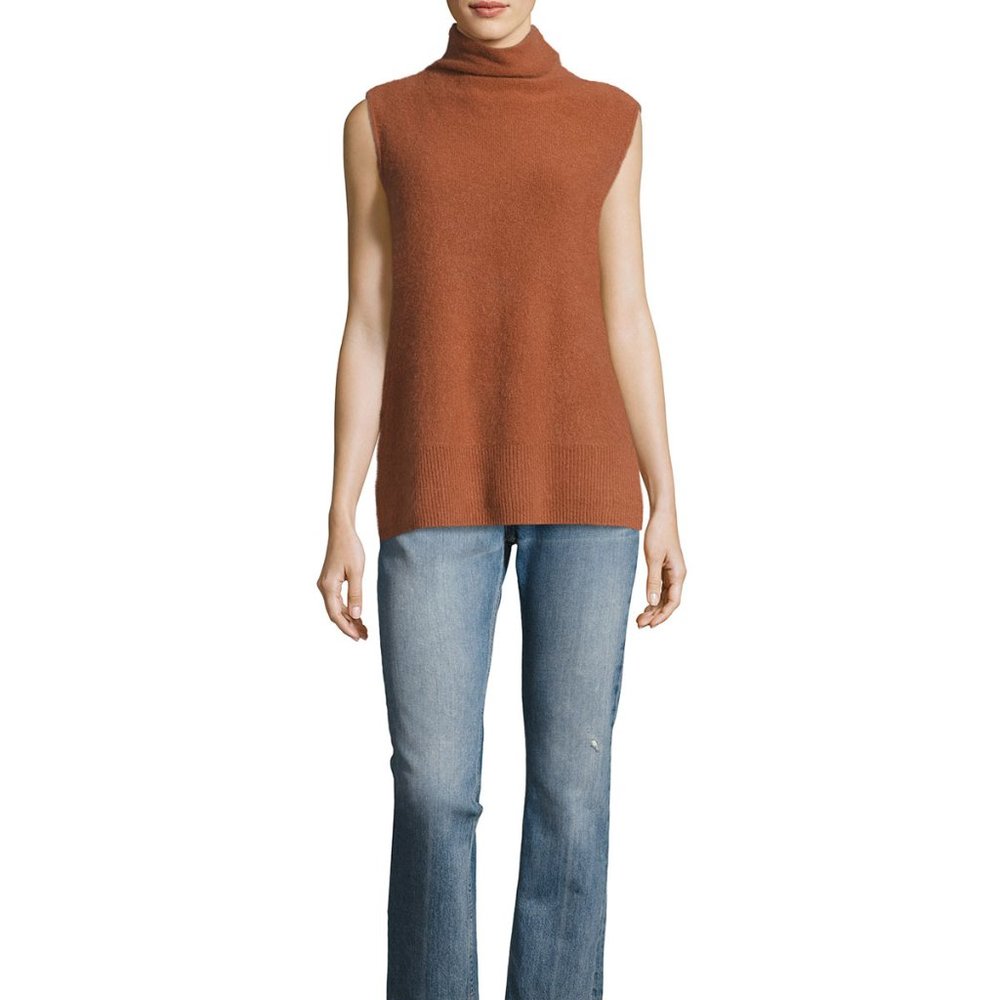 Vince Side Split Cashmere Turtleneck